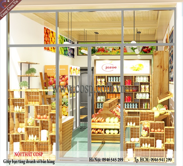 Thiết kế nội thất shop trái cây - bánh kẹo nhập khẩu - Chị Khánh1